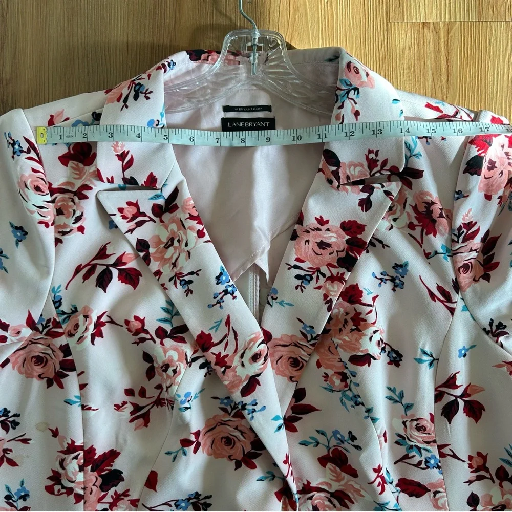 Lane Bryant Pink Floral Open-Front Blazer - Picture 6 of 9